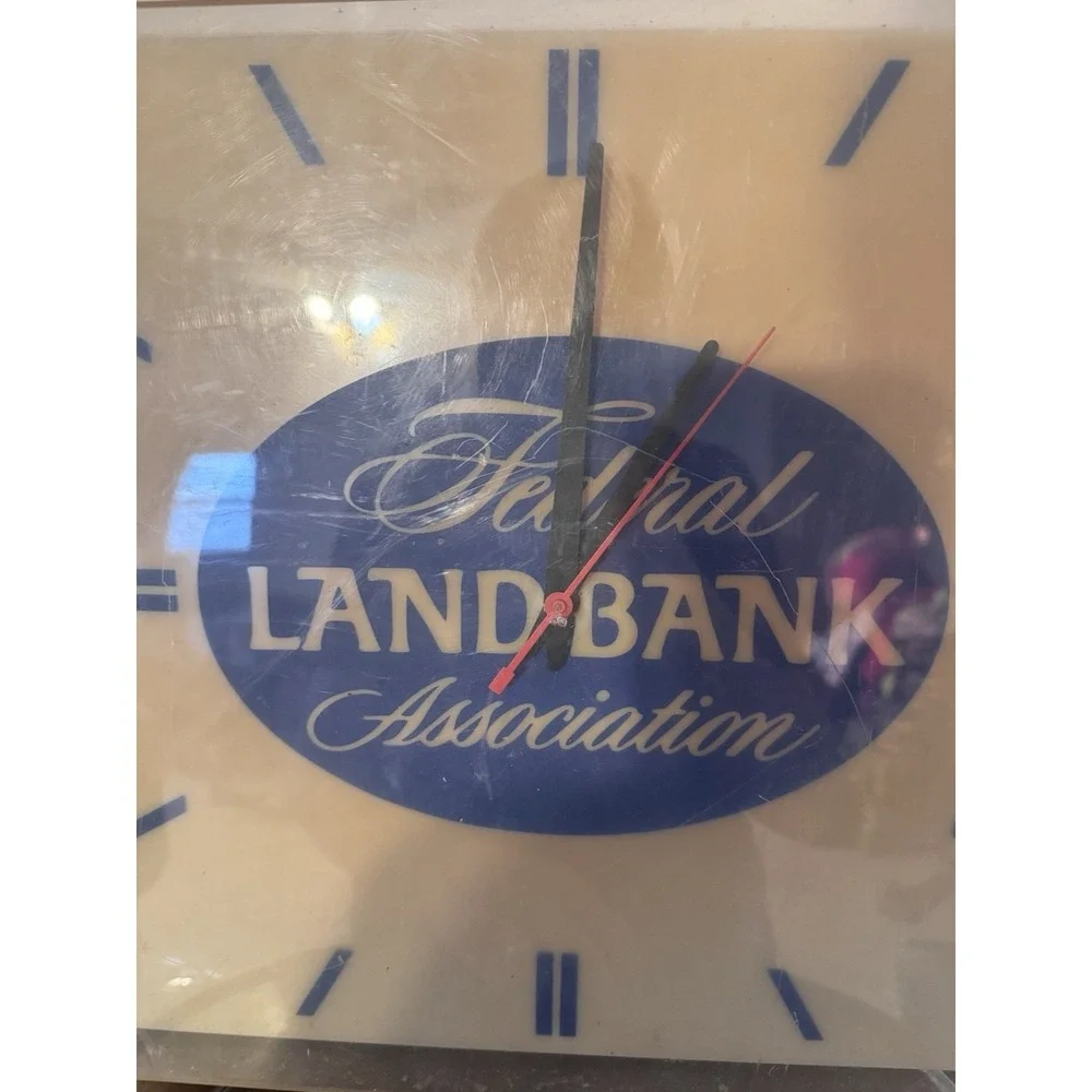 Federal Landbank Association Clock Light Up Vintage Advertisement VTG *FLAWS*